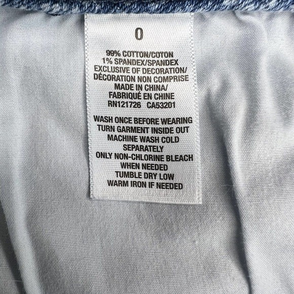 Aeropostale Blue & White Floral Low-Rise Stretch Denim Cutoff Jean Shorts Sz 0 - Picture 8 of 10